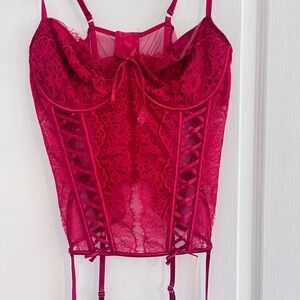 Red Lace Bustier Top